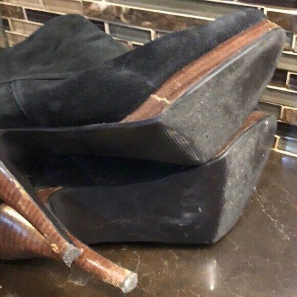Steve Madden black suede Trishia booties boots Heels Heeled Women’s Size 8.5‎ - Picture 7 of 8